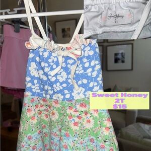 SweetHoney Blue and Green Floral Dress